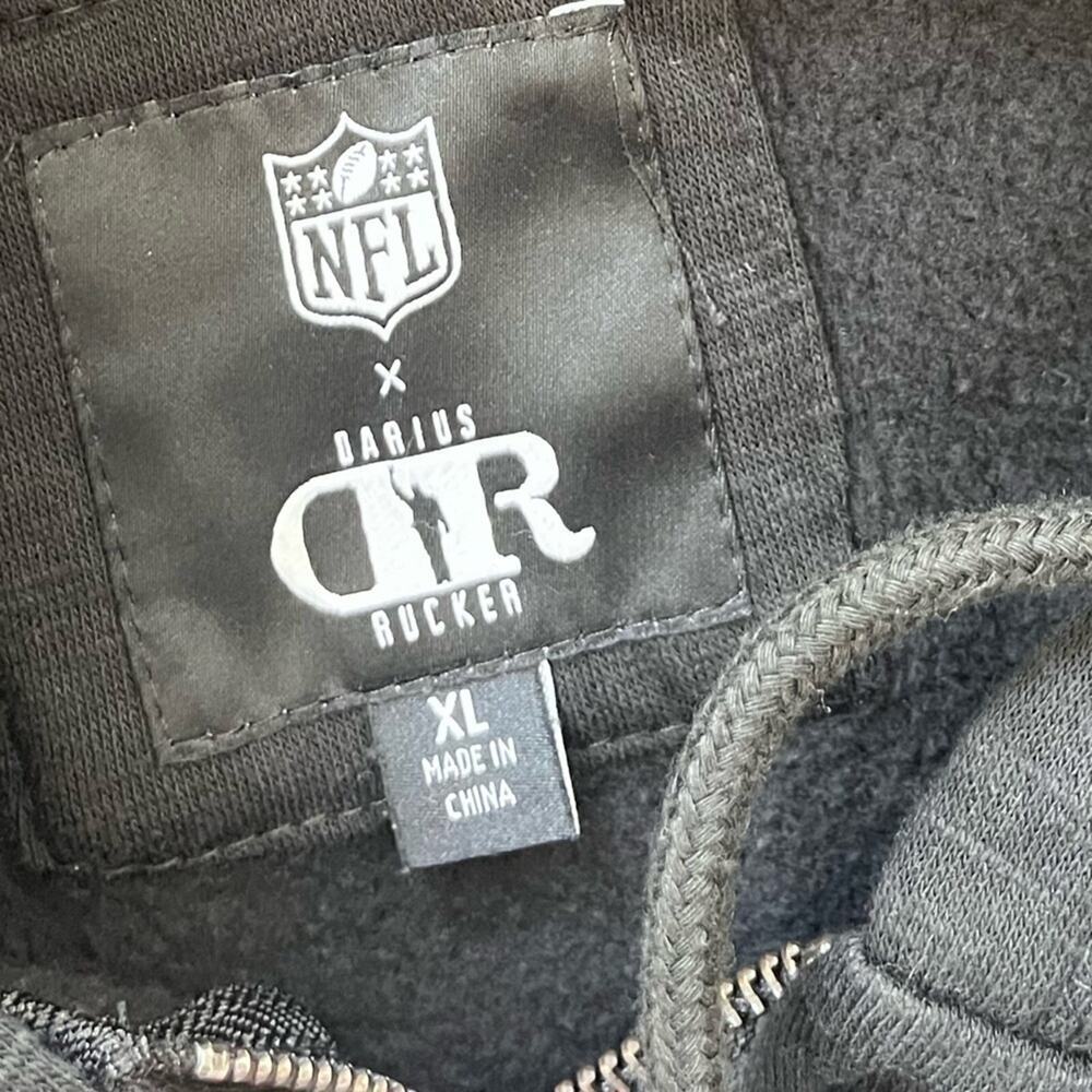 NFL x Darius Rucker Carolina Panthers Slub Full Zip Hoodie Black XL - Picture 7 of 7
